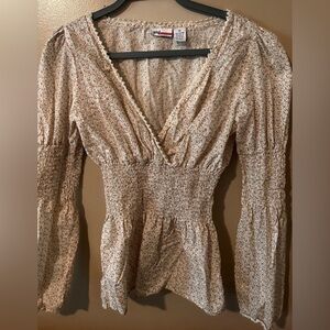 Girl krazy vintage y2k 90s 2000s boho floral smocked ruched fairy medium